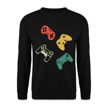 Gamer Controller Gaming Player - Video Games - Unisex Pullover - Schwarz - Vorne - Alina (178cm) & Michal (187cm)