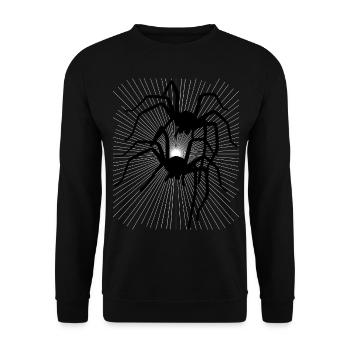 Spinne Spinnen Tiere Kriechen krabbeln Ekel Horror - Unisex Pullover - Schwarz - Vorne - Alina (178cm) & Michal (187cm)