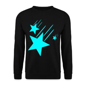 3 Turquoise Stars - Unisex Sweatshirt - black - Front - Alina (178cm) & Michal (187cm)