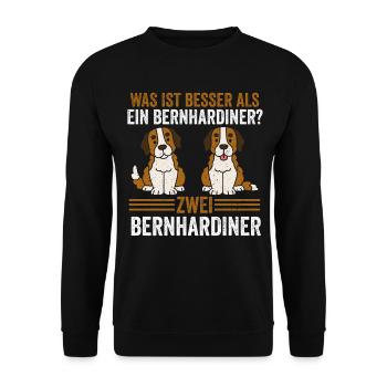 Zwei Bernhardiner Hund Bernhardiner - Unisex Pullover - Schwarz - Vorne - Alina (178cm) & Michal (187cm)