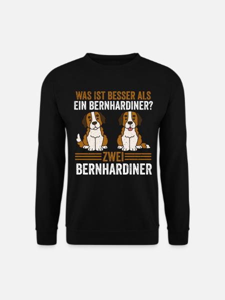 Zwei Bernhardiner Hund Bernhardiner - Unisex Pullover - Schwarz