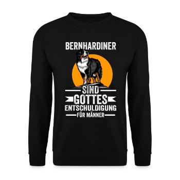 Lustige Sprüche Bernhardiner - Unisex Pullover - Schwarz - Vorne - Alina (178cm) & Michal (187cm)