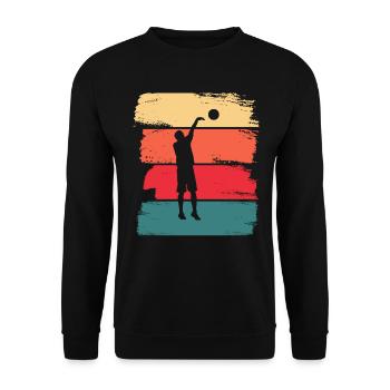 Basketball Basketballer Basketball Spieler - Unisex Pullover - Schwarz - Vorne - Alina (178cm) & Michal (187cm)