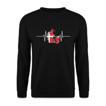 Danemark Herzschlag Flagge Vintage Danemark - Sweat-shirt Unisexe - noir - Devant - Alina (178cm) & Michal (187cm)