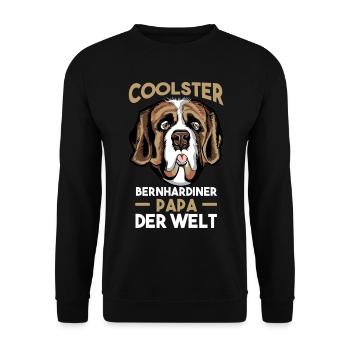 Bernhardiner Bernhardiner Papa - Unisex Pullover - Schwarz - Vorne - Alina (178cm) & Michal (187cm)