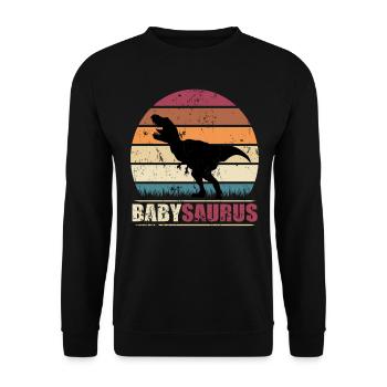 BabySaurus Dinosaure Bébé Dino Cadeau de naissance - Sweat-shirt Unisexe - noir - Devant - Alina (178cm) & Michal (187cm)