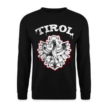 Tirol Wappen Adler Retro Vintage Look - Unisex Pullover - Schwarz - Vorne - Alina (178cm) & Michal (187cm)