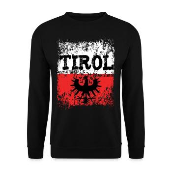Tirol Adler Vintage Retro Look - Unisex Pullover - Schwarz - Vorne - Alina (178cm) & Michal (187cm)