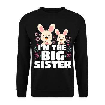 Ich Bin Die Große Schwester Big Sis - Unisex Pullover - Schwarz - Vorne - Alina (178cm) & Michal (187cm)