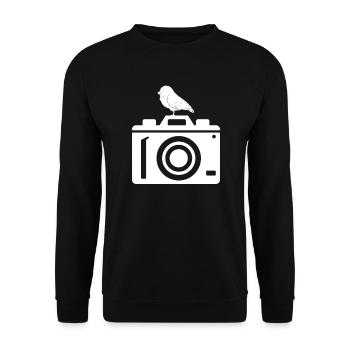 Vogelbeobachtung Vogelbeobachtung Vogelkamera - Unisex Pullover - Schwarz - Vorne - Alina (178cm) & Michal (187cm)