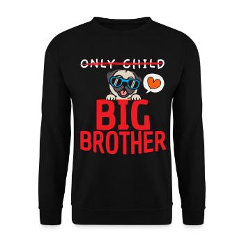 Not an only child Big Brother - Unisex Sweatshirt - black - Front - Alina (178cm) & Michal (187cm)