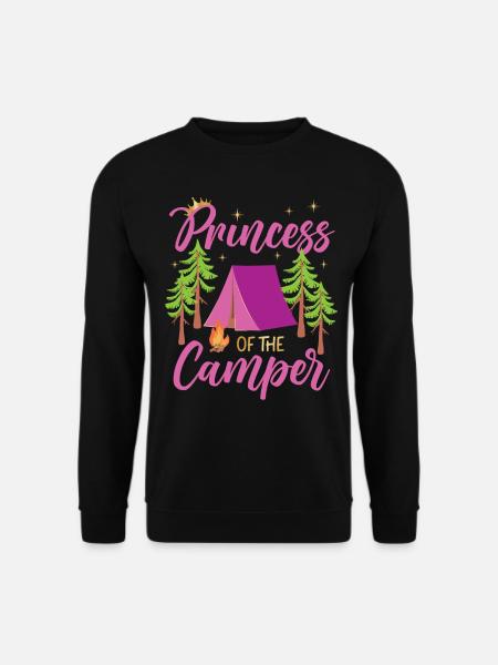 Camping Family Tent Cute Princess - Unisex Pullover - Schwarz