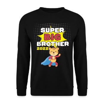 Super Großer Bruder Superheld 2022 - Unisex Pullover - Schwarz - Vorne - Alina (178cm) & Michal (187cm)