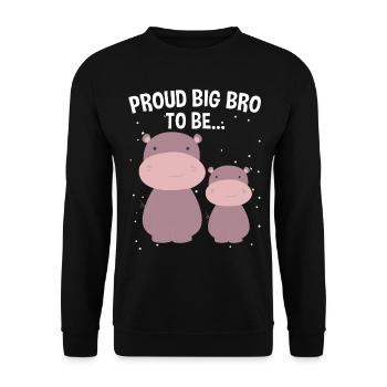 Happy Big Brother I Become Big Bro - Unisex Sweatshirt - black - Front - Alina (178cm) & Michal (187cm)