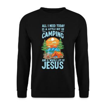 Jesus Coffee & Tente de camping - Sweat-shirt Unisexe - noir - Devant - Alina (178cm) & Michal (187cm)