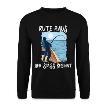 Angeler Angeln Fischerin Fischen Angler Sprüche - Unisex Pullover - Schwarz - Vorne - Alina (178cm) & Michal (187cm)