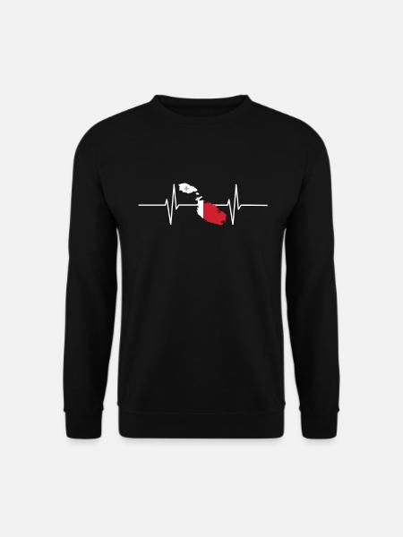 Malte Battements de cœur Drapeau Vintage Malte - Sweat-shirt Unisexe - noir