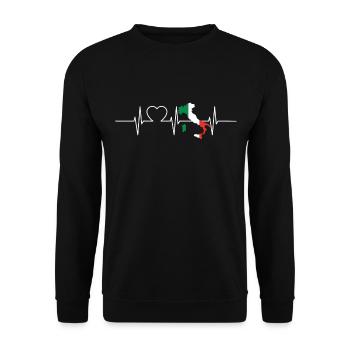Italy Heartbeat Flag Vintage Italy - Unisex Sweatshirt - black - Front - Alina (178cm) & Michal (187cm)