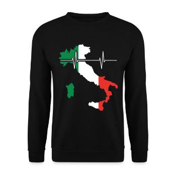 Italy Heartbeat Flag Vintage Italy - Unisex Sweatshirt - black - Front - Alina (178cm) & Michal (187cm)
