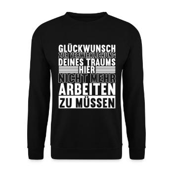 Abschiedsgeschenk Kollegen Jobwechsel - Unisex Pullover - Schwarz - Vorne - Alina (178cm) & Michal (187cm)