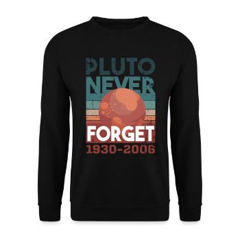 Astronomy Solar System Pluto Never Forget - Unisex Sweatshirt - black - Front - Alina (178cm) & Michal (187cm)