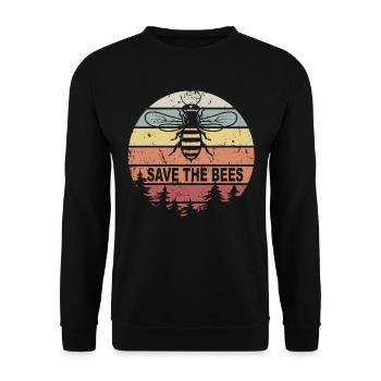 Rétro miel abeille Save The Bees Abeilles Apiculteurs - Sweat-shirt Unisexe - noir - Devant - Alina (178cm) & Michal (187cm)