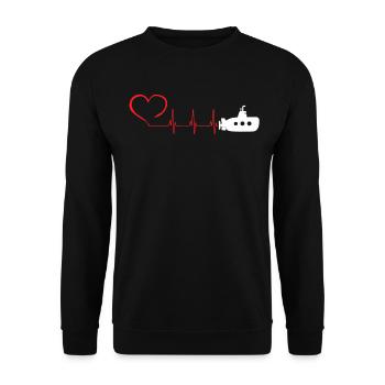 Heartbeat For Submarine - Unisex Pullover - Schwarz - Vorne - Alina (178cm) & Michal (187cm)