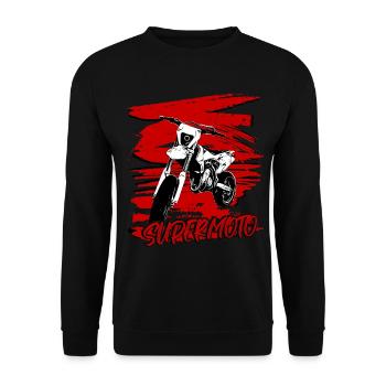 Supermoto / Supermotard / Supermoto Wheelie - Unisex Sweatshirt - black - Front - Alina (178cm) & Michal (187cm)