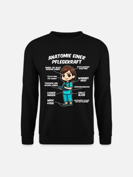 Anatomie einer Pflegekraft - Unisex Pullover - Schwarz