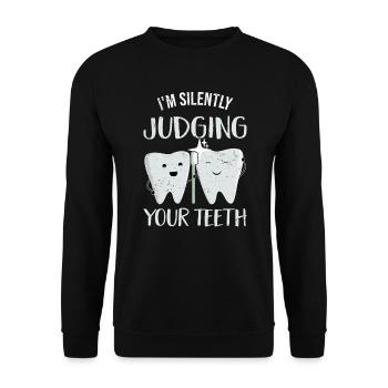 Dentist Dental Profession Dental Technician Dental Assistant - Unisex Sweatshirt - black - Front - Alina (178cm) & Michal (187cm)