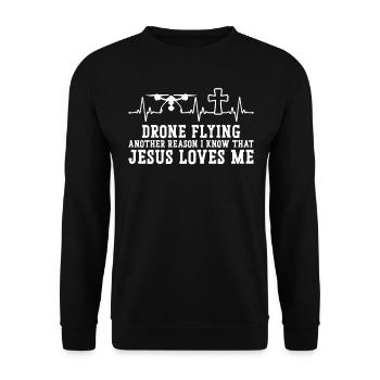 Drone Pilot - Unisex Pullover - Schwarz - Vorne - Alina (178cm) & Michal (187cm)