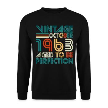 1963 In October Vintage Perfection - Unisex Sweatshirt - black - Front - Alina (178cm) & Michal (187cm)