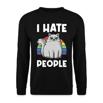 I Hat People Rainbow I Hate People Hate valentine - Unisex Pullover - Schwarz - Vorne - Alina (178cm) & Michal (187cm)