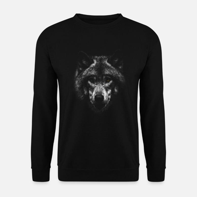Loup blanc Tête de loup - Sweat-shirt Unisexe - noir