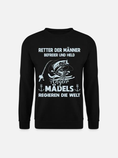 Angeln Fischen Sportfischer Angler Frauen Damen - Unisex Pullover - Schwarz