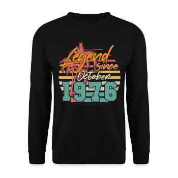 1976 Im Oktober Legende Geschenkidee - Unisex Pullover - Schwarz - Vorne - Alina (178cm) & Michal (187cm)