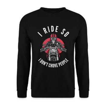 Biker motocyclistes moto vélo cyclomoteur - Sweat-shirt Unisexe - noir - Devant - Alina (178cm) & Michal (187cm)
