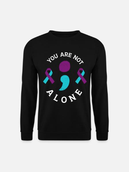 Sie sind nicht allein Semikolon - Unisex Pullover - Schwarz