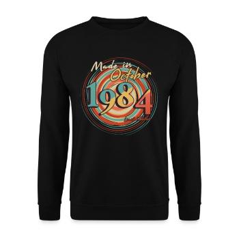 Born October 1984 Limited Retro - Unisex Sweatshirt - black - Front - Alina (178cm) & Michal (187cm)