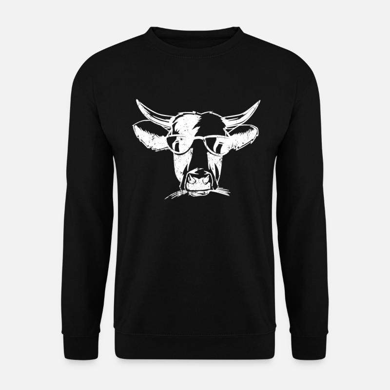 Milchkuh Kuhkopf Kuh Bauern Landwirt Bauer - Unisex Pullover - Schwarz