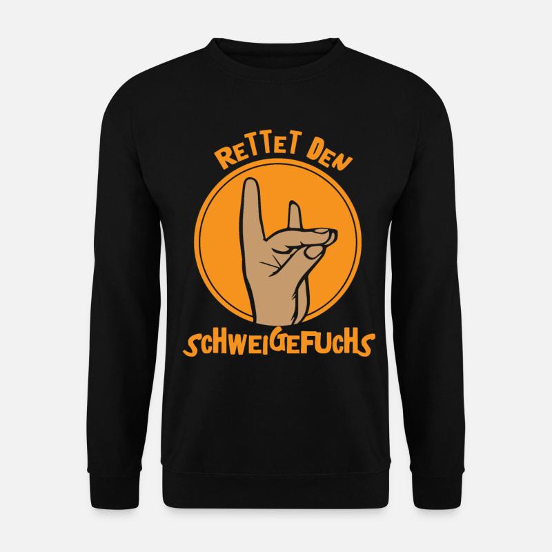 Schweigefuchs Leisefuchs Geschenkidee Geschenk - Unisex Pullover - Schwarz