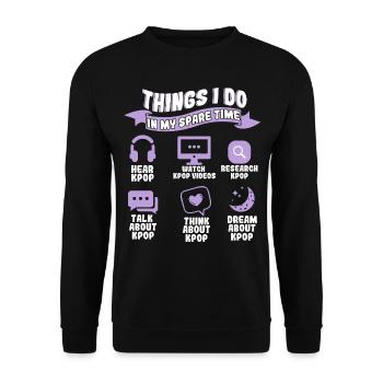 K-Pop Den Ganzen Tag Kpop Love - Unisex Pullover - Schwarz - Vorne - Alina (178cm) & Michal (187cm)