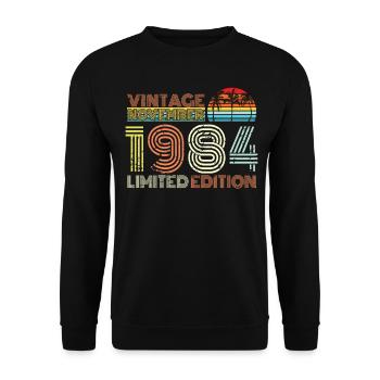 Born November 1984 Limited - Unisex Sweatshirt - black - Front - Alina (178cm) & Michal (187cm)