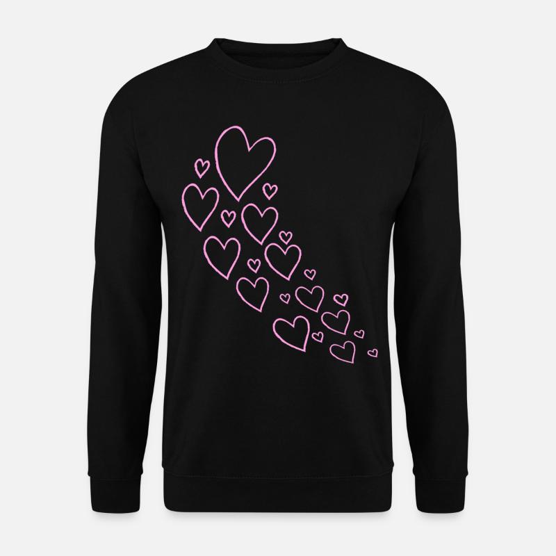 Aufsteigende Rosa Herzen - Unisex Pullover - Schwarz