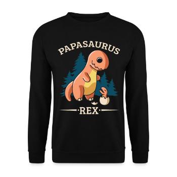 Papasaurus Rex for men dinasor papa saurus - Unisex Pullover - Schwarz - Vorne - Alina (178cm) & Michal (187cm)