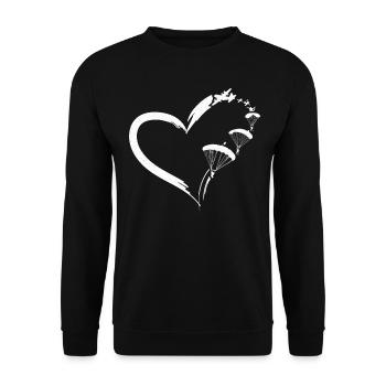 Skydiving Parachute Paraglide - Unisex Pullover - Schwarz - Vorne - Alina (178cm) & Michal (187cm)