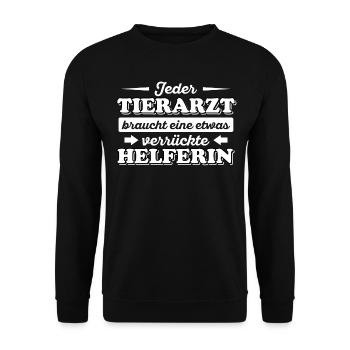 Tierarzthelferin Tiermedizinische Fachangestellte - Unisex Pullover - Schwarz - Vorne - Alina (178cm) & Michal (187cm)