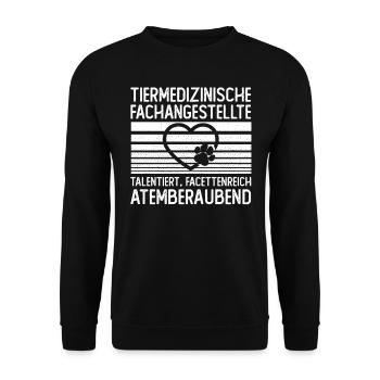 Tierarzthelferin Tiermedizinische Fachangestellte - Unisex Pullover - Schwarz - Vorne - Alina (178cm) & Michal (187cm)