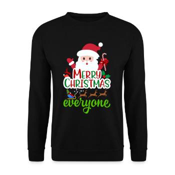 Weihnachten, Weihnachten, Weihnachten, Weihnachten - Unisex Pullover - Schwarz - Vorne - Alina (178cm) & Michal (187cm)
