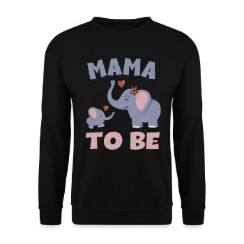 Mama To Be Elephant Baby Elephant - Baby offspring - Unisex Sweatshirt - black - Front - Alina (178cm) & Michal (187cm)